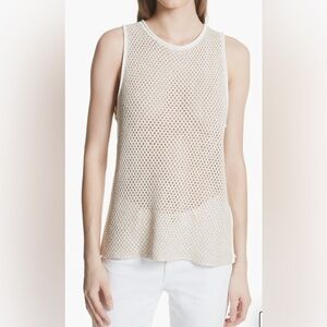 Theory Harbor Sleeveless Crewneck Mesh Top
